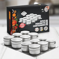 MAYELA 12 Hanging Spice Rack - Magnetic Containers For RV Wall Mount With Screw Adhere To Refrigerator Grill or Metal Surface Store Spices, Herb Seasoning Includes 250 Spice Labels Chalkboard Stickers