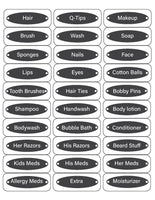 Bathroom Labels Preprinted Stickers Organizer Beauty Makeup Storage Decals 90PCS